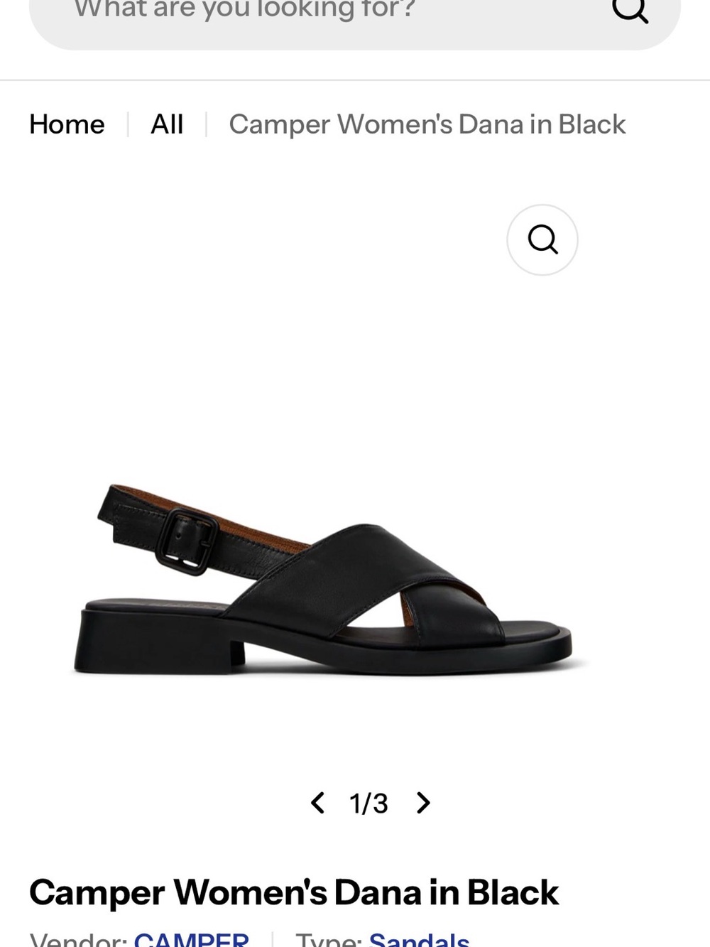 Camper Women's Dana Slingback Sandal — Black